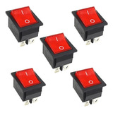 10 Peças Chave Gangorra Kcd4 201n 4t 16a 250v Vermelha
