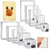 10 Peças Cortador De Biscoito Retangular Molde De Biscoito Quadrado De Aço Inoxidável Moldes De Biscoito Retangulares Moldes De Massa Quadrados Conjunto De Cortadores De Biscoito De Bolo De Fondant De 2 5 Cm De Profundidade