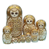 10 Peças De Bonecas Russas De Madeira Ornamento De