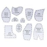 10 Peças De Moldes De Costura De Ursinho De Memória Conjunto De Réguas De Molde De Urso De Memória Faça Você Mesmo Conjunto De Estampas De Ursinho De Pelúcia De Acrílico Kit De Costura De Urso De