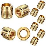 10 Peças Inserções Roscadas De Latão 3 8 16 Roscas Internas Inserções De Rosca Dupla Para Madeira 0 625 Polegadas De Comprimento Fios De Faca Para Torneira De Madeira Torneira De Cerveja Inserção