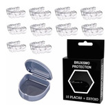 10 Placas Anti Bruxismo Estojo Moldeira Silicone Mordedor