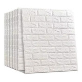 10 Placas Auto Adesivas 3d Papel Parede Tijolinho Branco