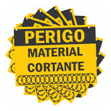 10 Placas Concertina Perigo Material Cortante Alumínio F v