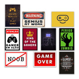 10 Placas Decorativas Quadros Gamer Nerd Geek Jogos Quarto