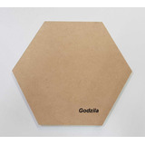 10 Placas Hexagonais Mdf Cru 30x26cm 3mm Espessura lado15cm