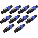 10 Plug Conector Macho Speakon 4