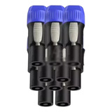 10 Plug Conector Speakon 4 Vias Macho De Linha Rp031 Roxtone