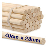 10 Poleiros Bastão Forte De Madeira Pinus 40cm X 23mm