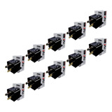 10 Rele Auxiliar Universal 40a 12v 4 Pinos C suporte Dni0102