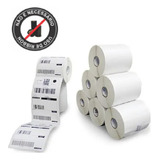 10 Rolos Com 200 Etiquetas 10x15 100x150 Térmica Serrilha Cor Branco