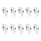 10 Rolos Dk 1201 Dk1201 Etiqueta Compativel Ql 700 Ql800 Phs Cor Branco
