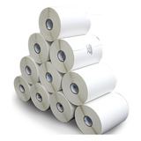 10 Rolos Etiquetas Couche Adesiva 100x50 Mm 10x5 Cor Branco Opcao Etiquetas