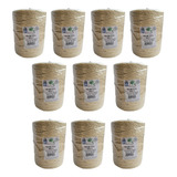 10 Rolos Fio De Sisal 100 Natural Sem Rasar 500 1 1kg 500m