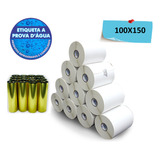 10 Rolos Opcao Etiqueta 100x150 10x15 Bopp Adesiva Com 5 Ribbons 110x74 Branco 20 G