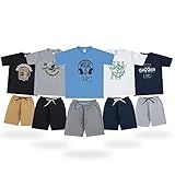 10 Roupa Infantil Juvenil Masculino Conjunto 5 Blusas E 5 Shorts Moletinho Liso Tamanho 10