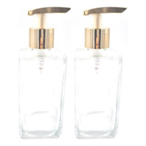 10 Saboneteira Vidro Retangular 250 Ml Válvula Pump Quadrada