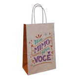 10 Sacola Kraft Decorada Presente Feliz Dia Das Mães