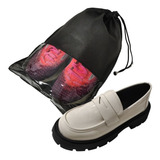 10 Sacos Com Visor Guardar Sapatos Tênis Chinelos Organizado Cor Saco Organizador Preto