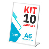 10 Suporte Display A6 L Expositor 10x15 Acrílico Pix