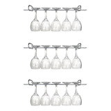 10 Suportes Taças Cromado Decoração Adega Bar Vinho 25cm