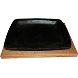 10 Tabua C Chapa Ferro Fundido Retang Mini Base Madeira Mdf