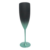 10 Taças Champanhe Acrílico Degrade Preto Fosco 160ml