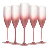 10 Taças De Acrílico Champanhe Degradê 160 Ml