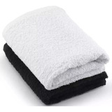 10 Toalhas Para Salão 100 Algodão Atacado Branca preta Cor Branco E Preto Liso