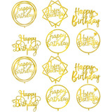 10 Topo Bolo Cake Topper Feliz Aniversário Festa Atacado