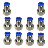 10 Un Conexão Pneumática Engate Rápido Reta Fêmea 3 8 X 6mm