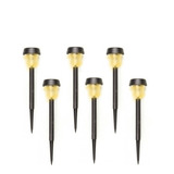 10 Un Luminaria Espeto Luz Solar Jardim Balizador Led 3000k