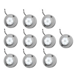 10 Un Luz De Cortesia 6 Led Branco Frio Leds Abs 12v Lancha