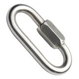 10 Un Mosquetão Oval Em Inox 5x49mm 300kg Trava Com Rosca