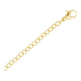 10 Unid Extensor Colar Pulseira Corrente 5cm Banho Ouro 18k Cor Dourado
