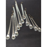 10 Unid Lustre Gotas Pingente Vidro Cristal Antigo 12 Cm