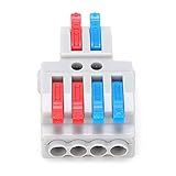 10 Unidades Conector Condutor De Fio Por Porca De Alavanca Bloco De Terminais Rápido Divisor De 2 Entradas E 4 Saídas De 600 V Com Orifício Fixo Para Fio De 0 08 A 4 Mm 