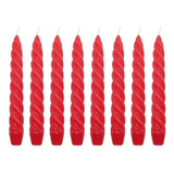 10 Vela Para Castiçal 3 Modelos Vermelhas Natal Ceia