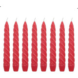 10 Vela Para Castiçal Vermelha Namorados 17 Ou 20 Cm 3 Modelos Natal Ceia Decoração Decorativo Torcida Espiral Lisa