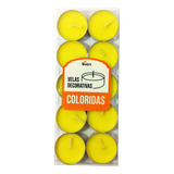10 Velas Decorativas Romântica Rechaud Alumínio Flutuante Cor Amarela Fragrância Sem Perfume Lisa