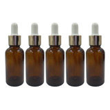 10 Vidro Âmbar 30ml Conta Gotas Dourado Luxo Bulbo Branco