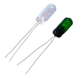 10 X Lampada P toca Fita Cd Etc 4mm 12v Verde E Branca
