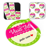 100 Adesivos Personalizado Prova D'água Vinil 10x10cm