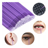 100 Aplicador Microbrush Fino Micro Brush Extensão Cílios Cor Roxo