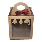 100 Caixa Para Panetone Gourmet De 250g Tema Natal C/ Visor