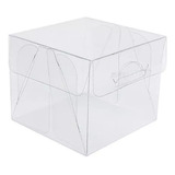 100 Caixas Cubo Acetato 7,5x7,5x7,5 Cm P/ Doces Uso Geral
