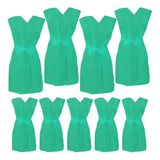 100 Camisola Avental Descartável Tnt 20g S/ Manga Verde