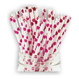 100 Canudo Papel Colorido Canudinho Biodegradável 6mm -21cm