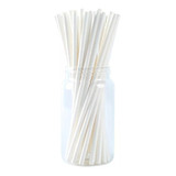 100 Canudo Papel Vintage Branco Canudinho Biodegradável