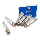 100 Conector Bnc Macho Com Mola